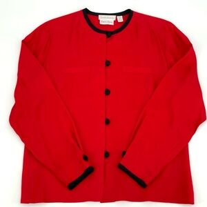 VTG Frank Young 100% Silk Rouleau Button Down Blouse